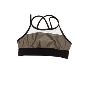 Alala Olive and White Strappy Sports Bra